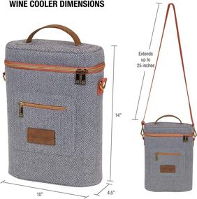 img 3 attached to 🍷 CleverMade 2 Bottle Wine Tote Carrier: Insulated Cooler Bag for BYOB Restaurants, Wine Tasting, Dinner Parties, and Picnics