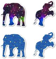 🐘 elephant galaxy and stars sticker pack - 4 pack vinyl decals for laptop, phone, tablet (s172525) logo