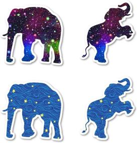 img 1 attached to 🐘 Elephant Galaxy and Stars Sticker Pack - 4 Pack Vinyl Decals for Laptop, Phone, Tablet (S172525)