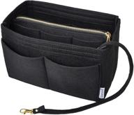 👜 efficient vercord felt organizer insert for purse handbag tote bag - black large size: optimal bag-in-bag solution! logo