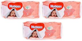 img 2 attached to 👶 Huggies Soft Skin Baby Wipes - Enriched with Vitamin E - 168 Wipes (Pack of 3)