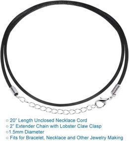 img 3 attached to 📿 50Pcs Necklace Cord Black Waxed Cotton Cord for Jewelry Making - Ideal for Necklaces and Bracelets