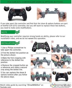 img 1 attached to 🎮 eXtremeRate Black Full Set Buttons Repair Kits for Playstation 4 Controller - Replacement D-pad, R1L1 R2L2 Triggers, Touchpad, Action, Home, Share, Options Buttons - PS4 Slim Pro CUH-ZCT2 Controller