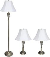 🏺 timeless elegance: antique brass three pack lamp set - elegant designs lc1001-abs логотип