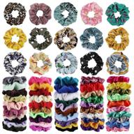 🎀 65pcs hair scrunchies: versatile velvet, chiffon, and satin hair bands - soft hair ties for ponytails and hair accessories for halloween, thanksgiving, and christmas gifts logo