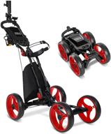 kxdlr folding 4 wheel golf push cart with umbrella & cup holder - lightweight & compact golf trolley for golfers/clubs логотип