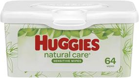 img 4 attached to 🌿 Без аромата, влажные салфетки Huggies Natural Care для малышей, в упаковке - 64 шт: Нежное очищение для чувствительной кожи