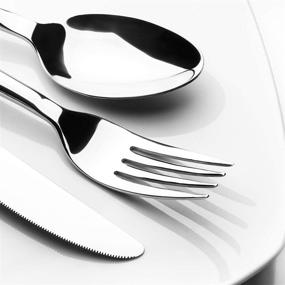 img 2 attached to MASSUGAR 20-Piece Silverware Set - Premium Stainless Steel Cutlery for 4, Mirror Polished