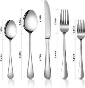 img 1 attached to MASSUGAR 20-Piece Silverware Set - Premium Stainless Steel Cutlery for 4, Mirror Polished