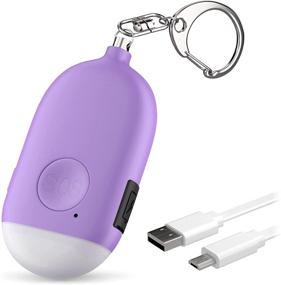 img 4 attached to 💜 WETEN Фиолетовый USB-Aккумулируемый селф-дифенс ключевой цепочки сигнализации - 130 дБ громкий экстренный сирен с светодиодным светом - устройство предупреждения о безопасности для женщин, детей, пожилых людей, бегунов