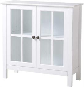 img 1 attached to 🏺 American Furniture Classics 22600 Glass Door Cabinet in White: Stylish Storage Solution with a Touch of Elegance