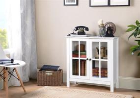 img 3 attached to 🏺 American Furniture Classics 22600 Glass Door Cabinet in White: Stylish Storage Solution with a Touch of Elegance