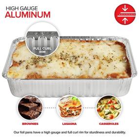 img 1 attached to 🥘 Stock Your Home 8 x 8 Aluminum Foil Pans with Plastic Lids (25 Pack) - Versatile and Convenient Oven Safe Pans with Lids for Cake, Lasagna, Catering, Takeout, and Delivery - Recyclable & Disposable