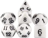 wiz dice 7 die polyhedral dice set: solid white - premium quality with velvet pouch логотип