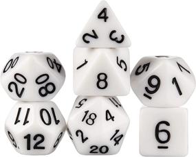 img 3 attached to Wiz Dice 7 Die Polyhedral Dice Set: Solid White - Premium Quality with Velvet Pouch