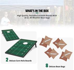 img 3 attached to 🏈 Wild Sports Tailgate Cornhole Game Set with Football Field Design, (2) 2' x 3' Boards and (8) Bags – Ideal for Backyards, Beaches, and Tailgating