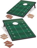 🏈 wild sports tailgate cornhole game set with football field design, (2) 2' x 3' boards and (8) bags – ideal for backyards, beaches, and tailgating logo