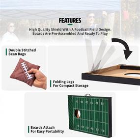 img 2 attached to 🏈 Wild Sports Tailgate Cornhole Game Set with Football Field Design, (2) 2' x 3' Boards and (8) Bags – Ideal for Backyards, Beaches, and Tailgating