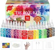 agq pastel tie dye kit - 18 colors rainbow diy fabric dye for kids & adults, water based one step tye dye set for boys girls birthday party - t-shirt, sweatshirt, textile, dress, socks, hoodie logo