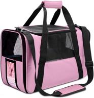 🐾 airline approved nat dog and cat carrier - mesh window, breathable, collapsible, soft-sided, escape proof, easy storage - ideal for small to medium pets logo
