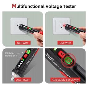 img 1 attached to Phansra Non-Contact Voltage Tester - Dual Range AC 12V-1000V/48V-1000V, Live/Null Wire & Circuit Tester, Electrical Tester with Buzzer Alarm & Wire Breakpoint Finder - Black