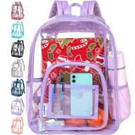 🎒 transparent heavy duty clear backpack for books - transparent bookbag backpacks logo