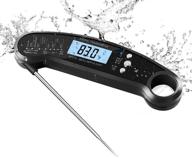 🌡️ wireless bread, candy, yogurt, and bbq meat thermometer - waterproof body, instant read, magnetic with bottle opener, backlit dial - ideal for baking and liquids (black) logo