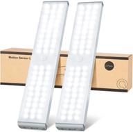 enhanced led closet light: 60 led with 4 modes, rechargeable motion sensor, dimmable magnetic wireless stick-on for stairs wardrobe kitchen hallway logo