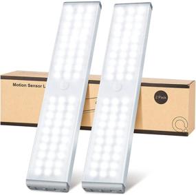img 4 attached to Enhanced LED Closet Light: 60 LED with 4 Modes, Rechargeable Motion Sensor, Dimmable Magnetic Wireless Stick-on for Stairs Wardrobe Kitchen Hallway