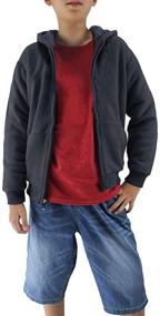 img 1 attached to Full Zip Up Sherpa Lined Boys Hoodies with Fleece Lining for Youth Kids, Available in Size 8-16