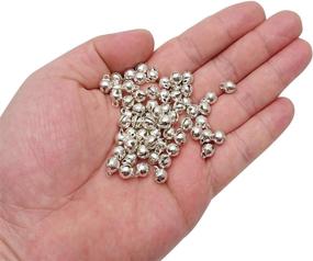 img 2 attached to 🔔 DIY Bracelet Anklets Necklace Knitting/ Jewelry Making Kit - 100pcs 1/4-Inch Silver Jingle Bell/Small Bell/Mini Bell