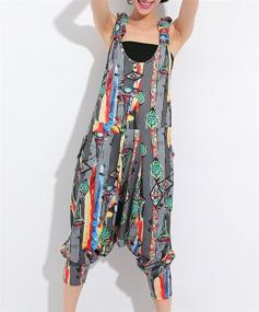 img 2 attached to 👖 Ellazhu Sleeveless Backless Harem Rompers Jumpers Overalls Jumpsuits for Women Juniors - Stylish Clown Pants Clothing GY615