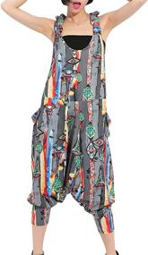 img 4 attached to 👖 Ellazhu Sleeveless Backless Harem Rompers Jumpers Overalls Jumpsuits for Women Juniors - Stylish Clown Pants Clothing GY615