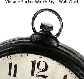 img 2 attached to 🕰️ Vintage European Retro Wall Clock - Silent Non-Ticking 16 inch Black Round Design for Living Room, Kitchen, Office, Home
