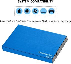 img 3 attached to 📱 Portable External Hard Drive USB 2.0 - 2.5" Slim Plug and Play Hard Drive, 100 GB Blue for Computer, MAC, Laptop, Chromebook - Storage and Backup Solution