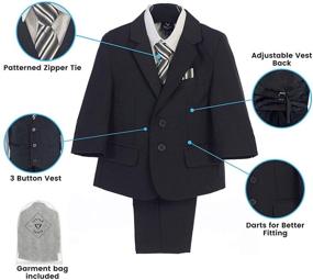img 3 attached to Charcoal Bearer Outfit Toddler Communion Boys' Clothing in Suits & Sport Coats