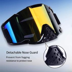 img 1 attached to 🏍️ Versatile Motorcycle Goggles: Bendable OTG Frame, Waterproof, Dustproof & Ventilated for Racing, Skiing, and ATVs with Nose Guard