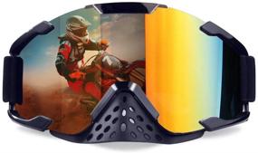 img 4 attached to 🏍️ Versatile Motorcycle Goggles: Bendable OTG Frame, Waterproof, Dustproof & Ventilated for Racing, Skiing, and ATVs with Nose Guard