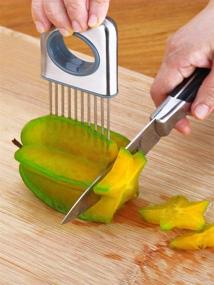 img 2 attached to 🍋 Efficient Stainless Steel Lemon Slicer & Fruit Splitter: Ultra-thin Household Kitchen Tool for Cutting Onions & Vegetables - Silver