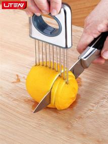 img 3 attached to 🍋 Efficient Stainless Steel Lemon Slicer & Fruit Splitter: Ultra-thin Household Kitchen Tool for Cutting Onions & Vegetables - Silver