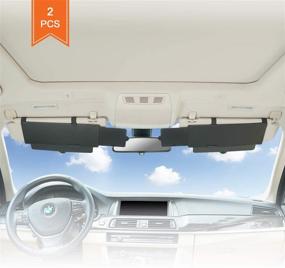 img 4 attached to 🚘 Enhance Driving Comfort with TFY Car Visor Sunshade Extender - Black (2 Pieces)