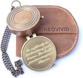 img 4 attached to 🧭 NEOVIVID Thoreau's Compass: Navigate Graduation Day Confidently with Engraved Quote and Stamped Leather Case