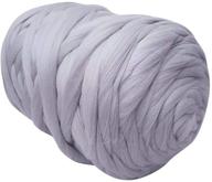 🧶 6.6lb light grey chunky merino roving: big wool yarn for arm knitting, hand crochet & diy thick chunky braided knot throw blanket - super soft, bulk volume (light grey, 6.6lb/3kg) logo