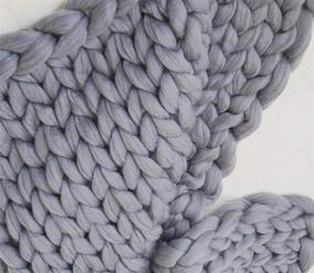 img 2 attached to 🧶 6.6lb Light Grey Chunky Merino Roving: Big Wool Yarn for Arm Knitting, Hand Crochet & DIY Thick Chunky Braided Knot Throw Blanket - Super Soft, Bulk Volume (Light Grey, 6.6LB/3KG)