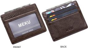 img 1 attached to Minimalist Leather Business Wallet - MEKU