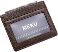 minimalist leather business wallet - meku logo