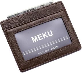 img 3 attached to Minimalist Leather Business Wallet - MEKU