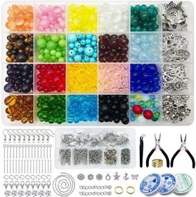 img 4 attached to 📿 Xmada Beads for Jewelry Making - Comprehensive 1725-Piece Kit with 20 Vibrant Colors of Natural Stone Beads for Bracelets, Earrings, and More