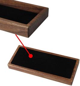 img 2 attached to Wooden Desktop Pen Tray Organizer: Office Storage Box for Coins and Keys