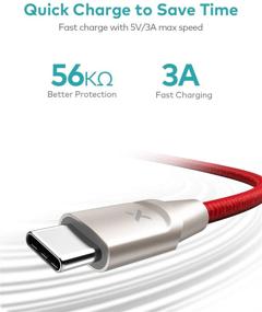 img 3 attached to 🔌 Xcentz USB Type C Cable 10ft - Fast Charging Cord for Samsung Galaxy, Pixel, LG & More - Red Charger with Nylon Braided Design